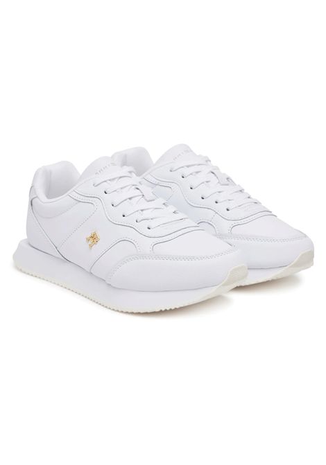 Tommy Hilfiger Leather Runner Shoes White Women TOMMY HILFIGER | Sneakers | FW0FW08696-YBS